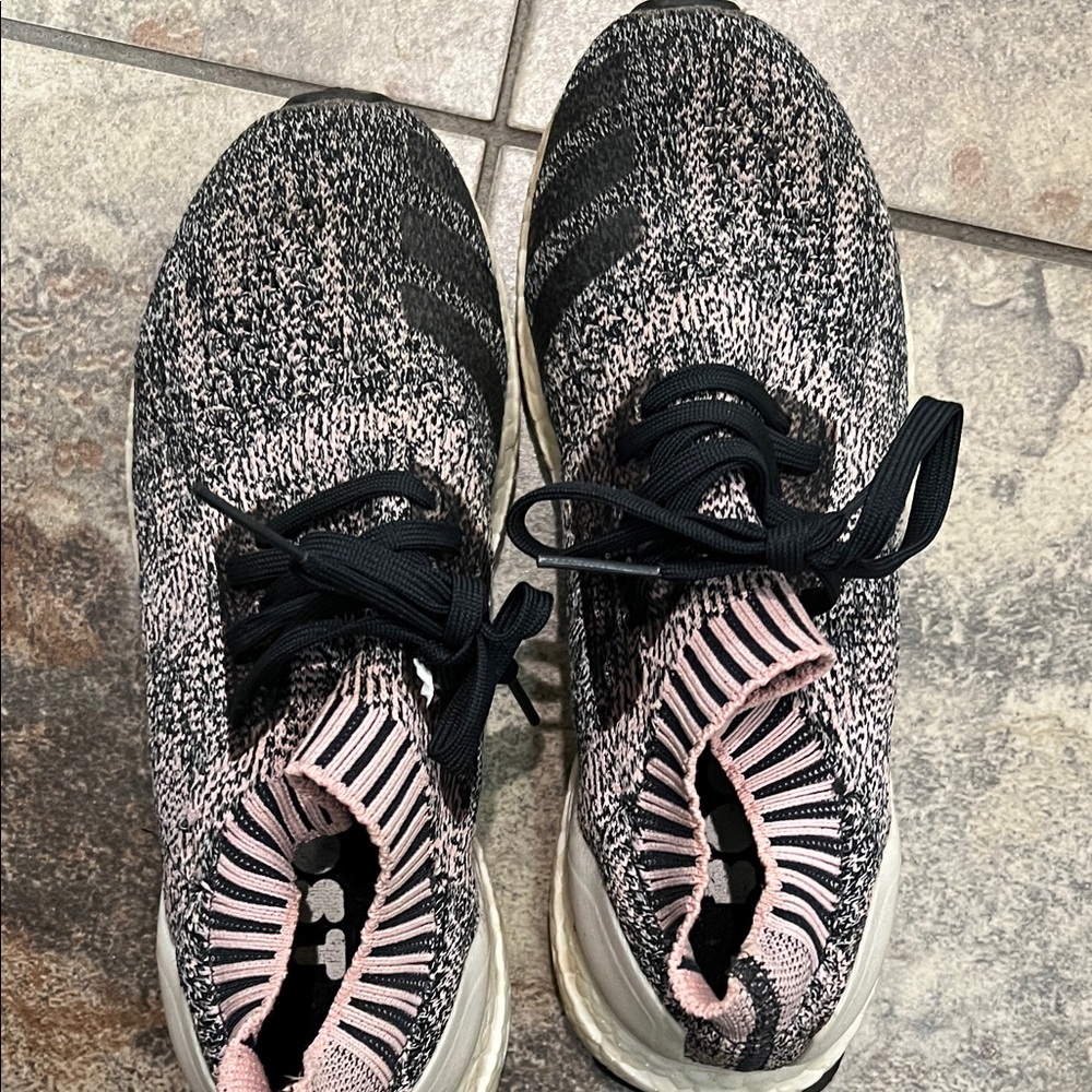 Black and Pink Knit Sneakers